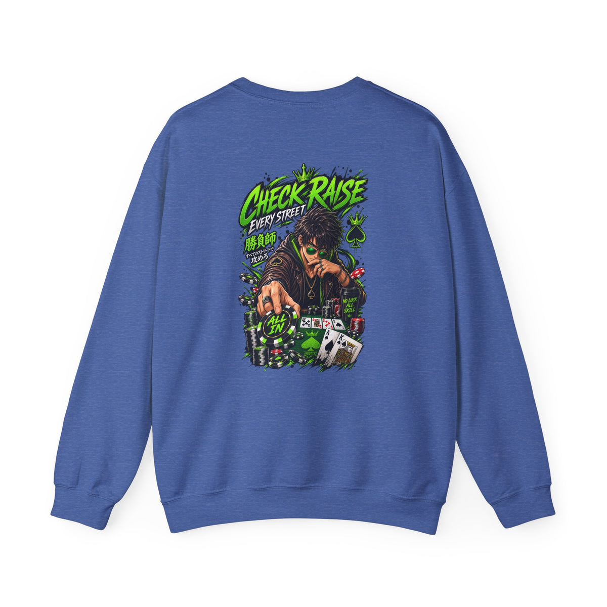 Poker Anime Check Raise Crewneck Sweatshirt