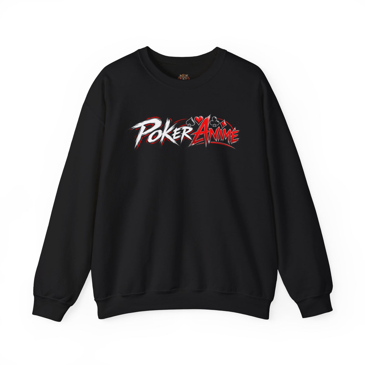 Poker Anime Crewneck Sweatshirt — "Play the Player, Not Your Cards" Graphic