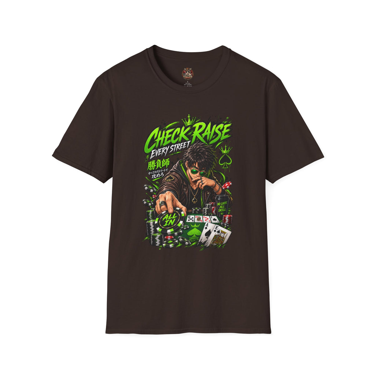 Anime Check Raise Poker Player T-Shirt