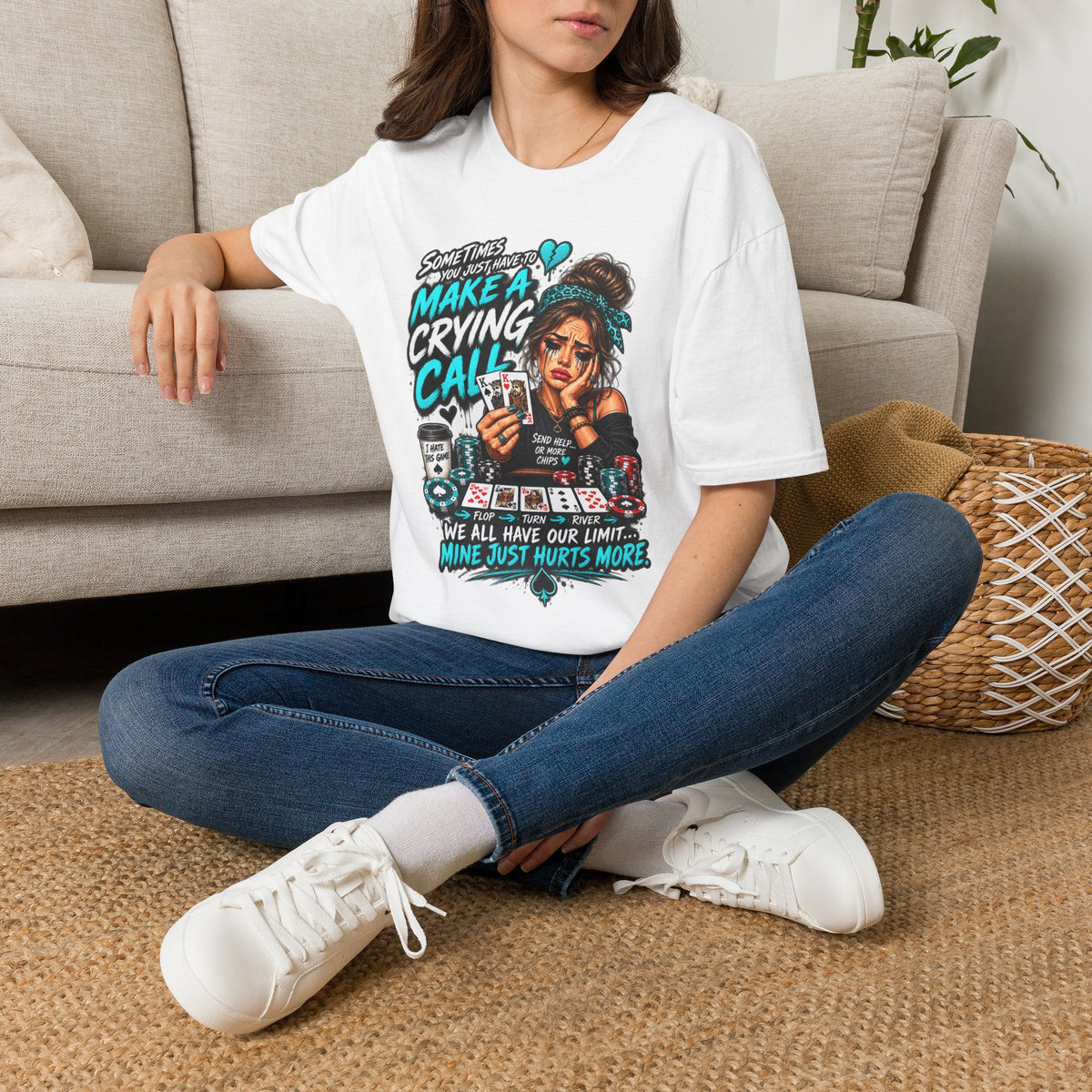 Crying Call Graphic Poker Tee