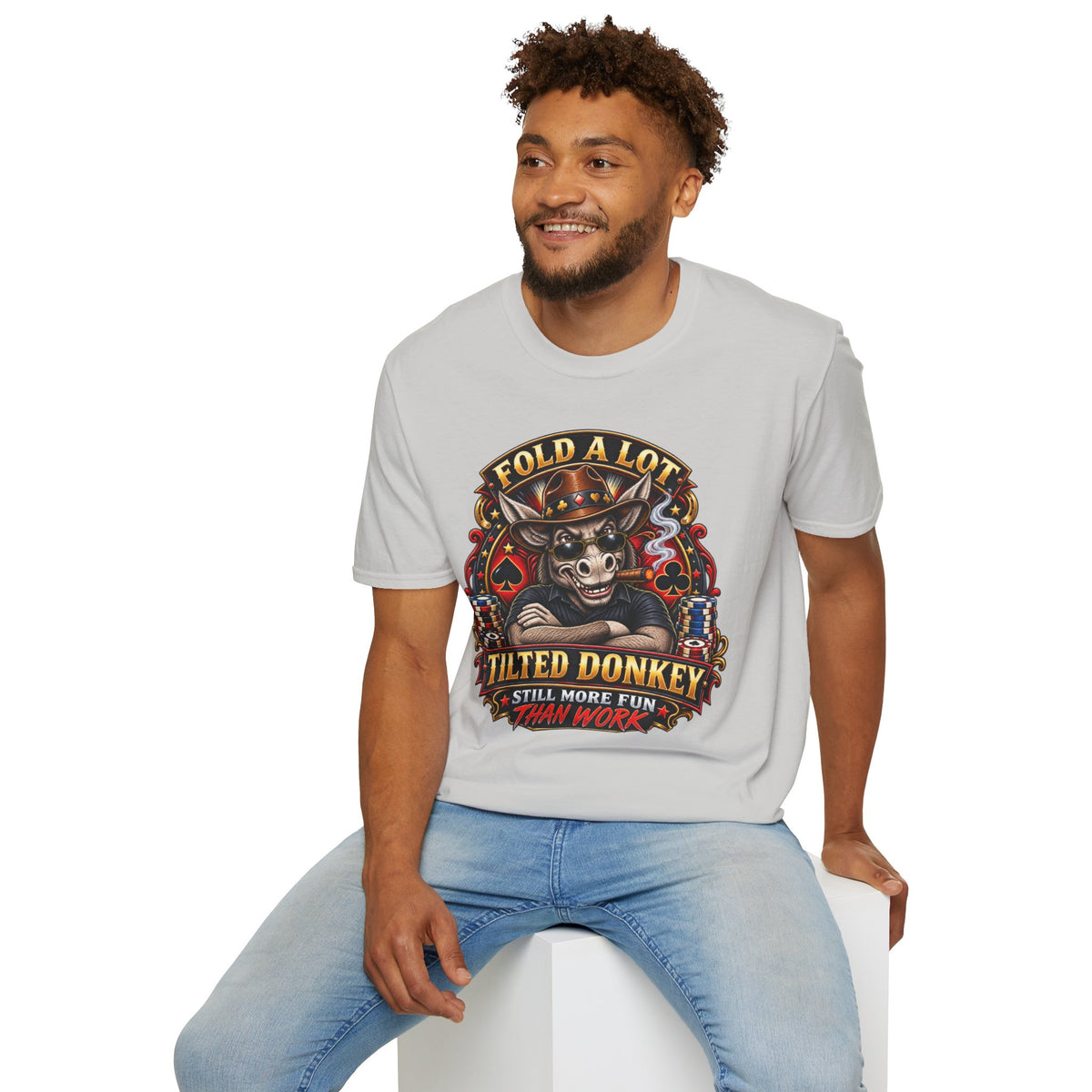 Fold A Lot Donkey Poker T-Shirt —Tilted Donkey