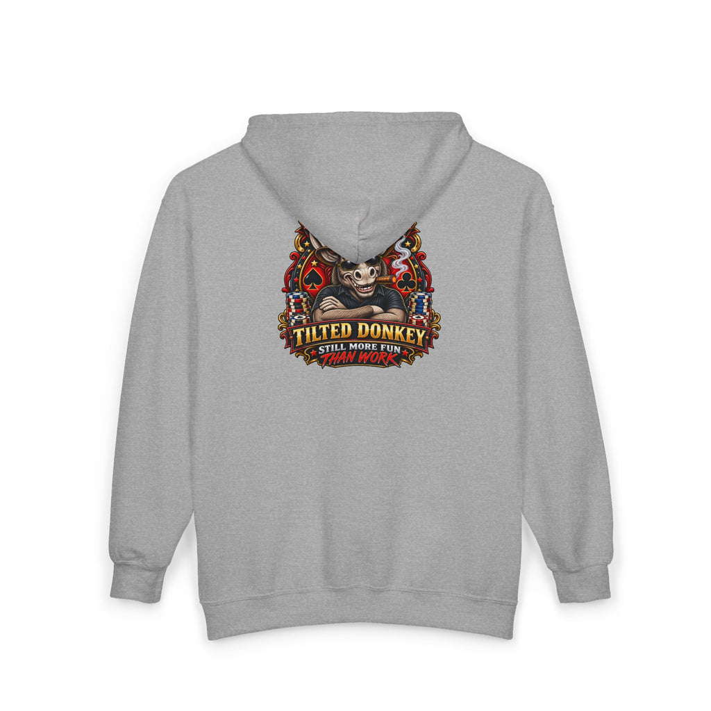 Unisex Heavy Blend™ Brand Label Poker Full Zip Hooded Sweatshirt