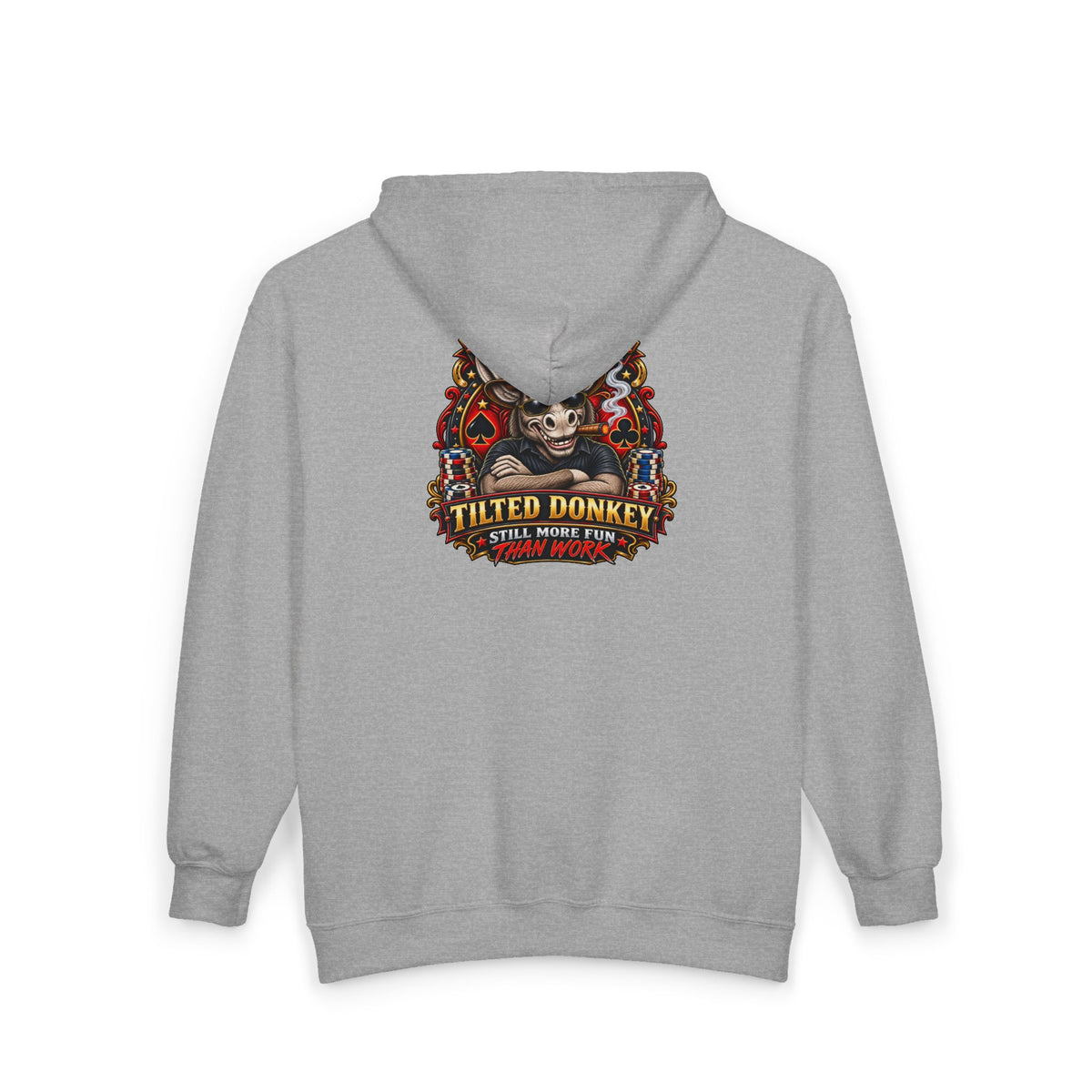 Unisex Heavy Blend™ Brand Label Poker Full Zip Hooded Sweatshirt