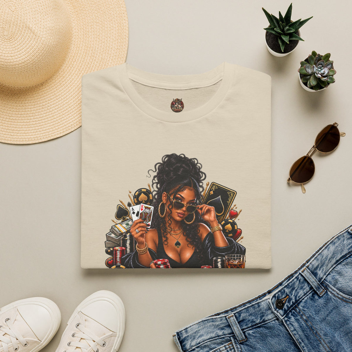 Poker Queen— "I Check Raise Be Careful" Graphic Tee