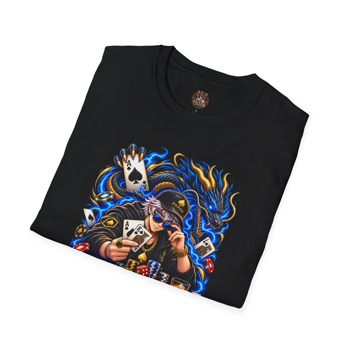 Poker 'Never Fold' T-Shirt — Graphic Card Shark Tee