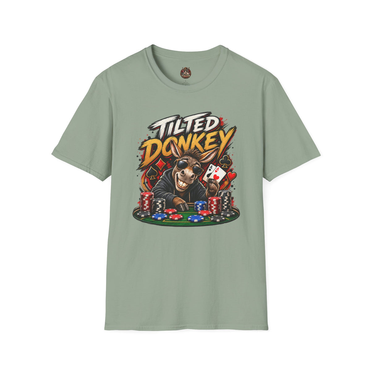 Tilted Donkey Poker T-Shirt — Funny Card Gambling Tee