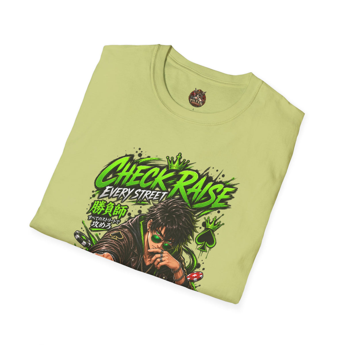 Anime Check Raise Poker Player T-Shirt