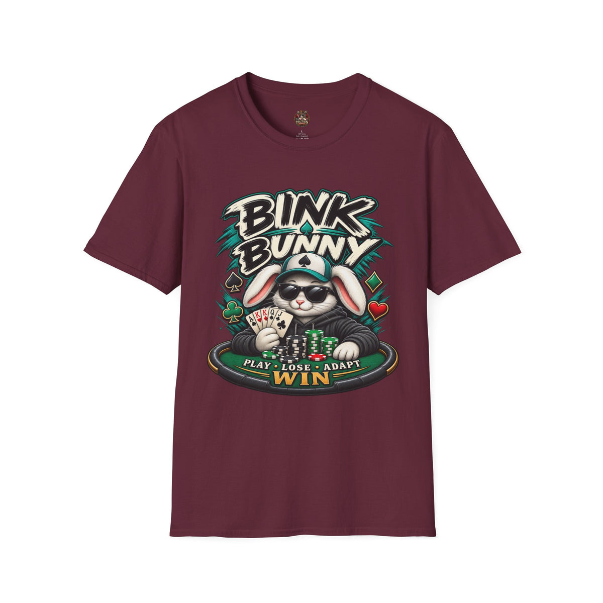 Bink Bunny Poker T-Shirt — Cool Gamer Graphic Tee