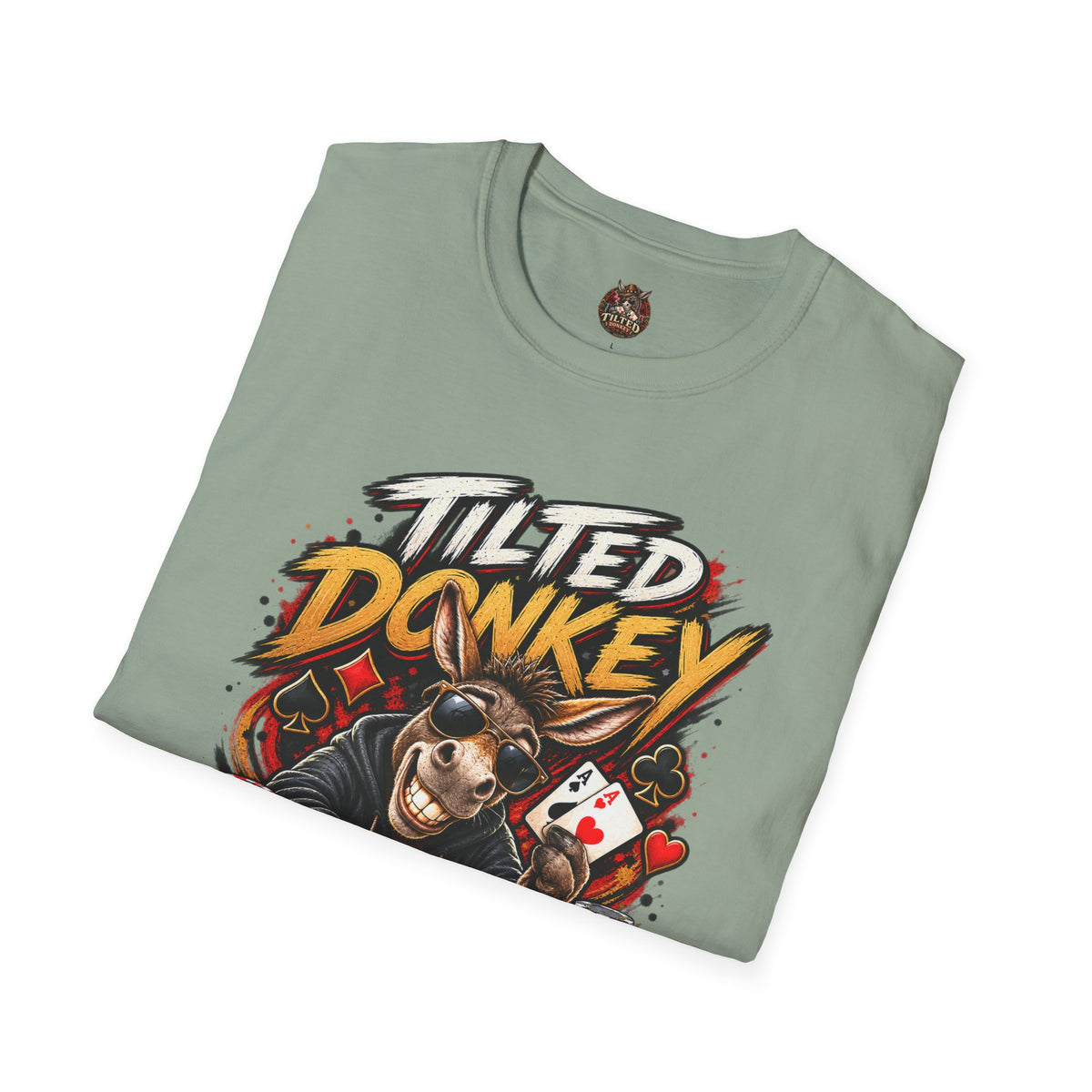 Tilted Donkey Poker T-Shirt — Funny Card Gambling Tee