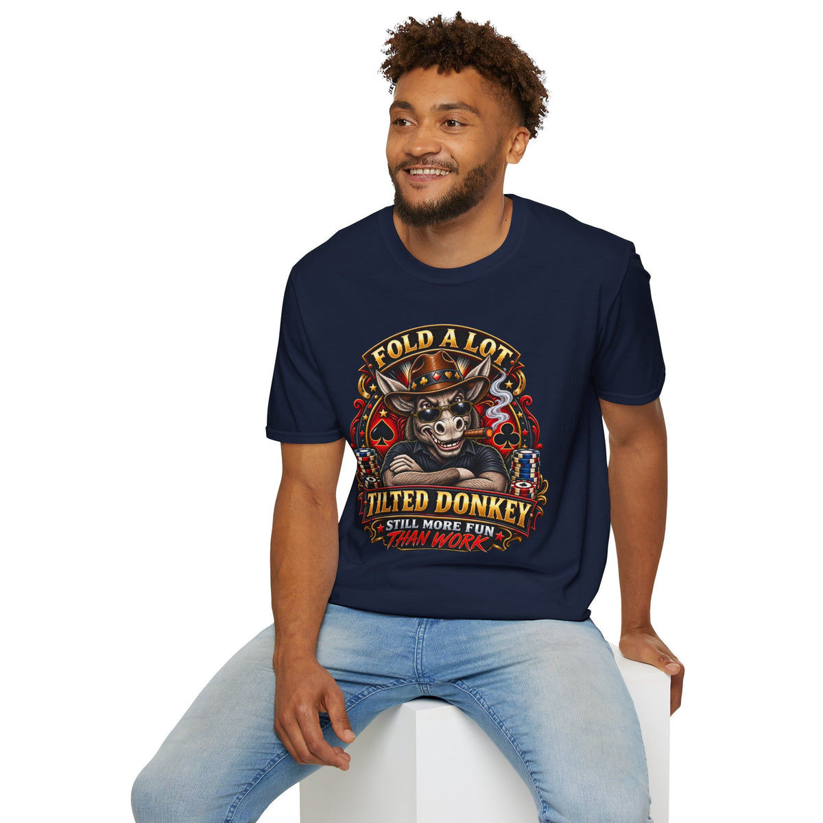 Fold A Lot Donkey Poker T-Shirt —Tilted Donkey