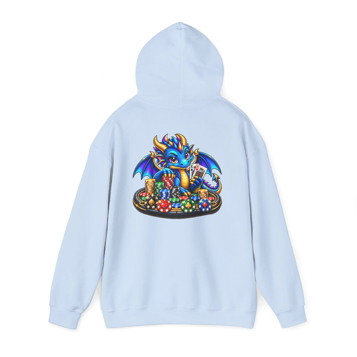 My Lucky Dragon Hoodie — Cute Blue Dragon Poker Graphic