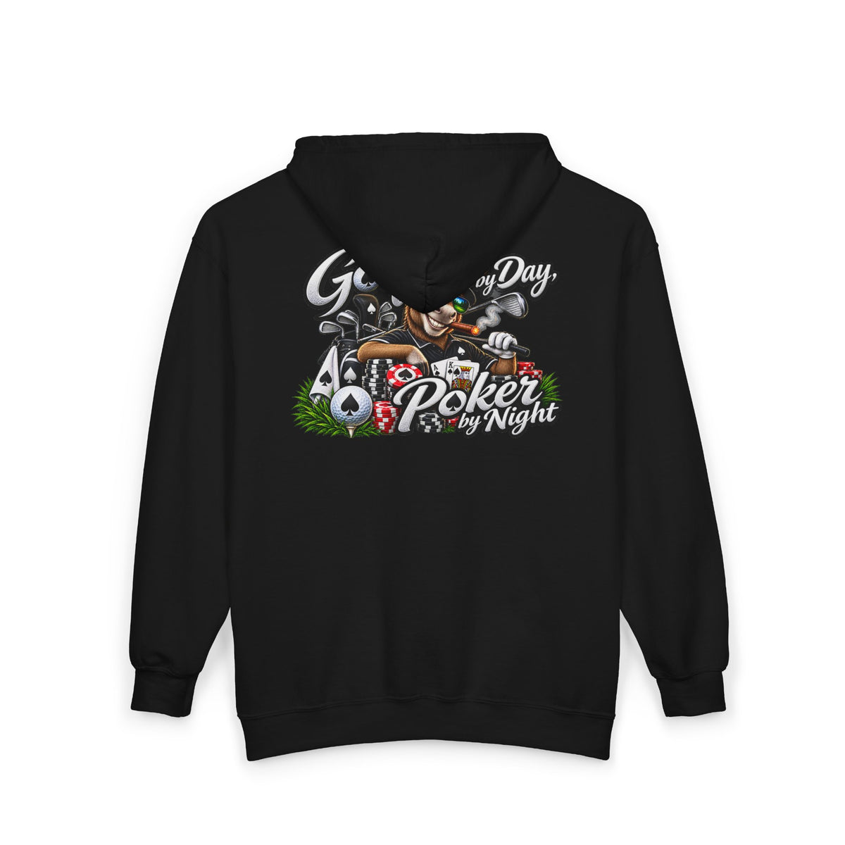 Golf by Day, Poker by Night Zip Hoodie – Golf & Poker Graphic