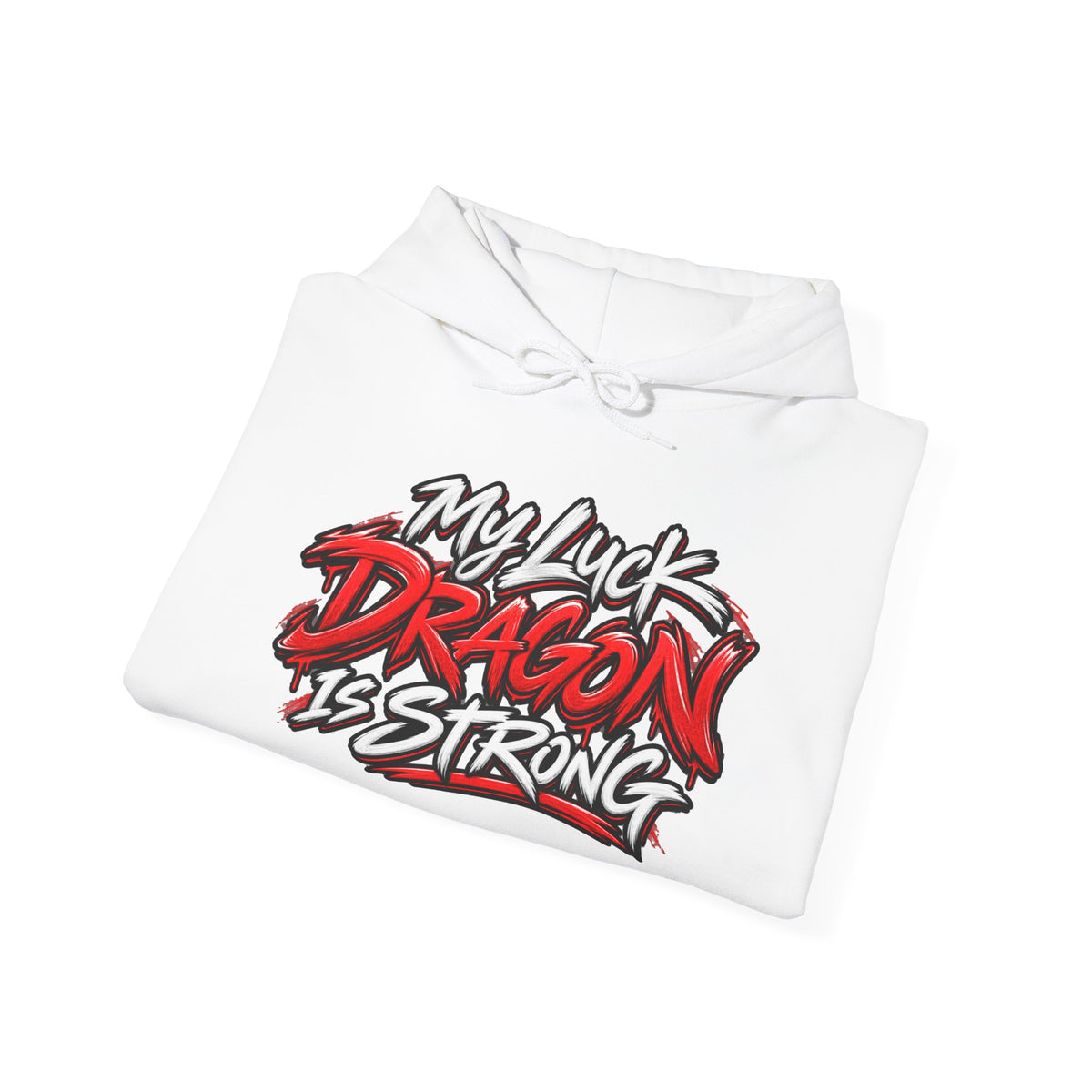 Dragon  Strength Hoodie — "My Luck Dragon Is Strong" Graphic POKER Pullover