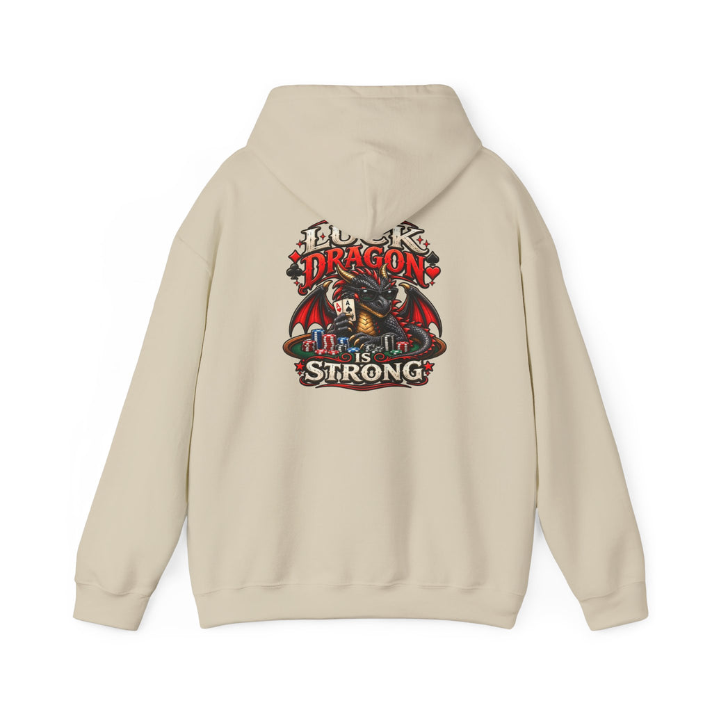 Dragon  Strength Hoodie — "My Luck Dragon Is Strong" Graphic POKER Pullover