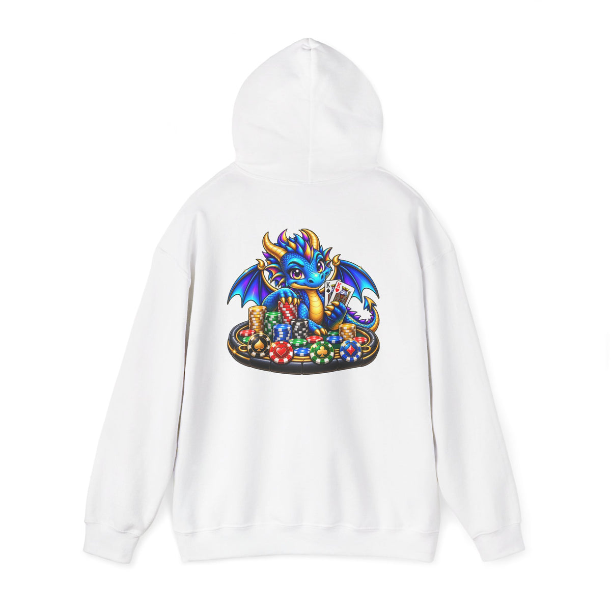 My Lucky Dragon Hoodie — Cute Blue Dragon Poker Graphic