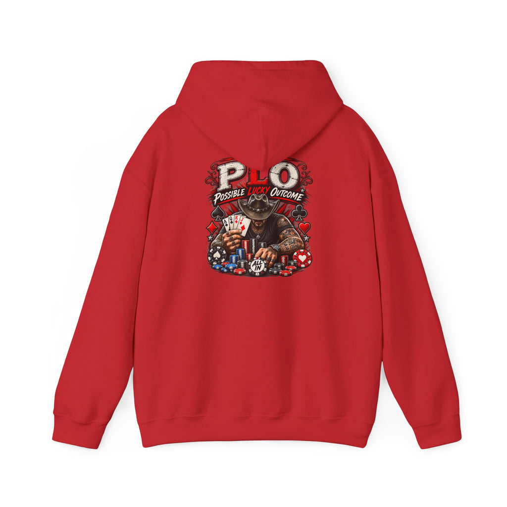 P.L.O. Pot-Limit Omaha Graphic Hooded Sweatshirt-"Professional Luck Observer"