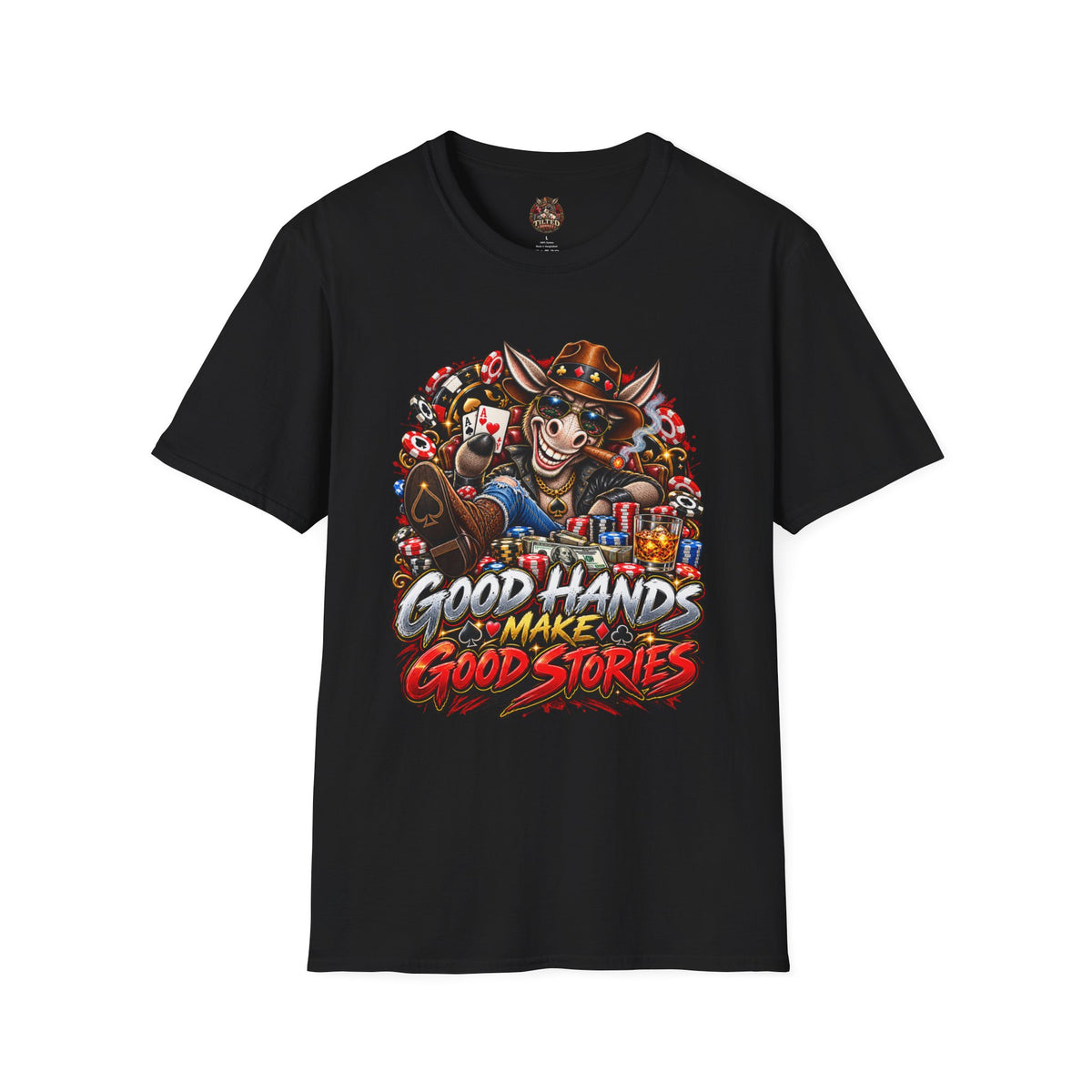 "Good Hands Make Good Stories" Poker Donkey Graphic Tee
