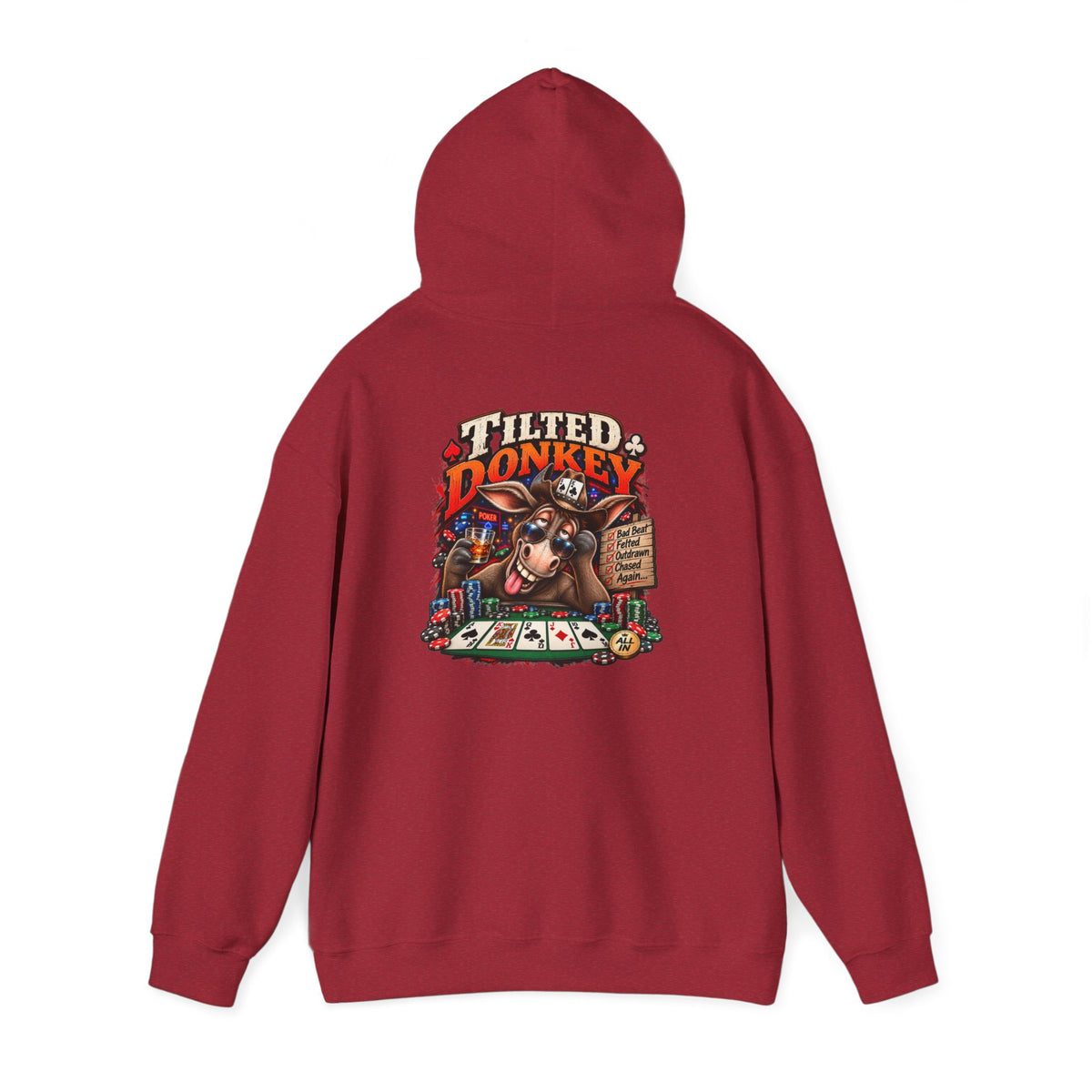 The Tilted Donkey Hoodie – Vintage Poker Donkey Graphic Pullover