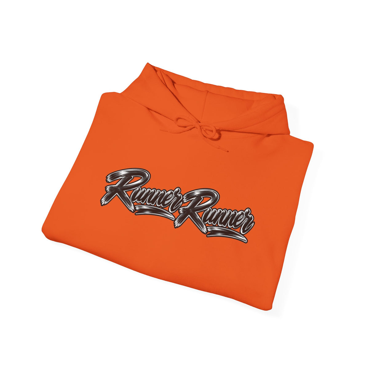 Runner Runner Graphic Hoodie — Vintage Script Poker Street-Art Back