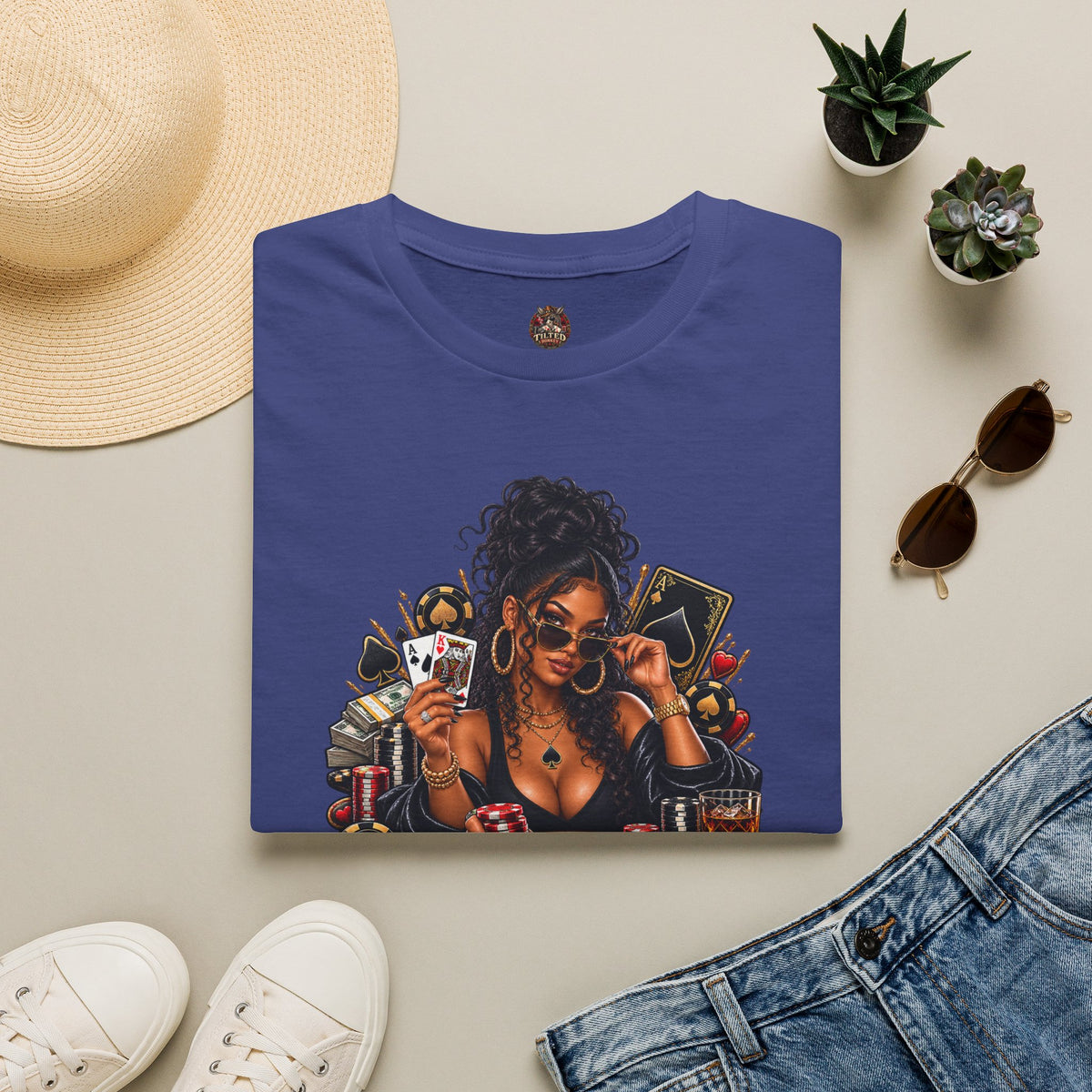 Poker Queen— "I Check Raise Be Careful" Graphic Tee