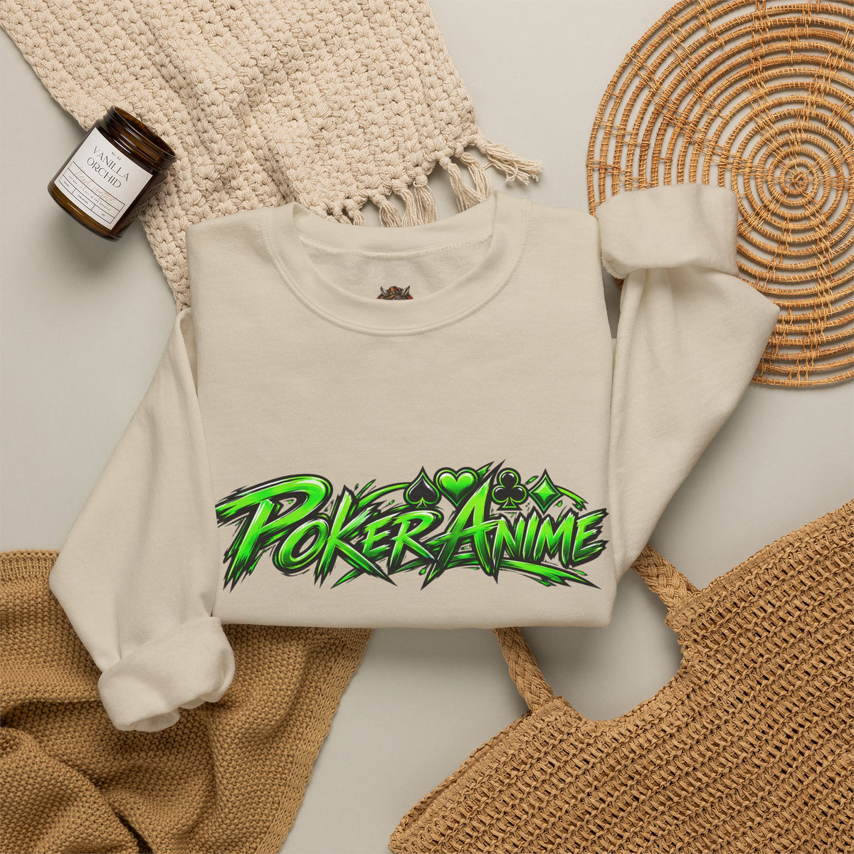 Poker Anime Check Raise Crewneck Sweatshirt