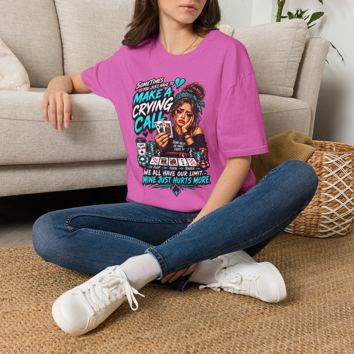 Crying Call Graphic Poker Tee
