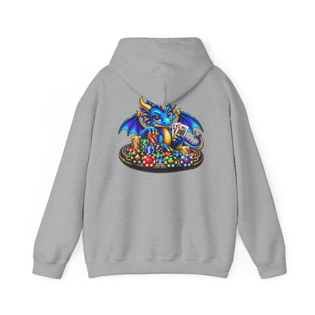 My Lucky Dragon Hoodie — Cute Blue Dragon Poker Graphic