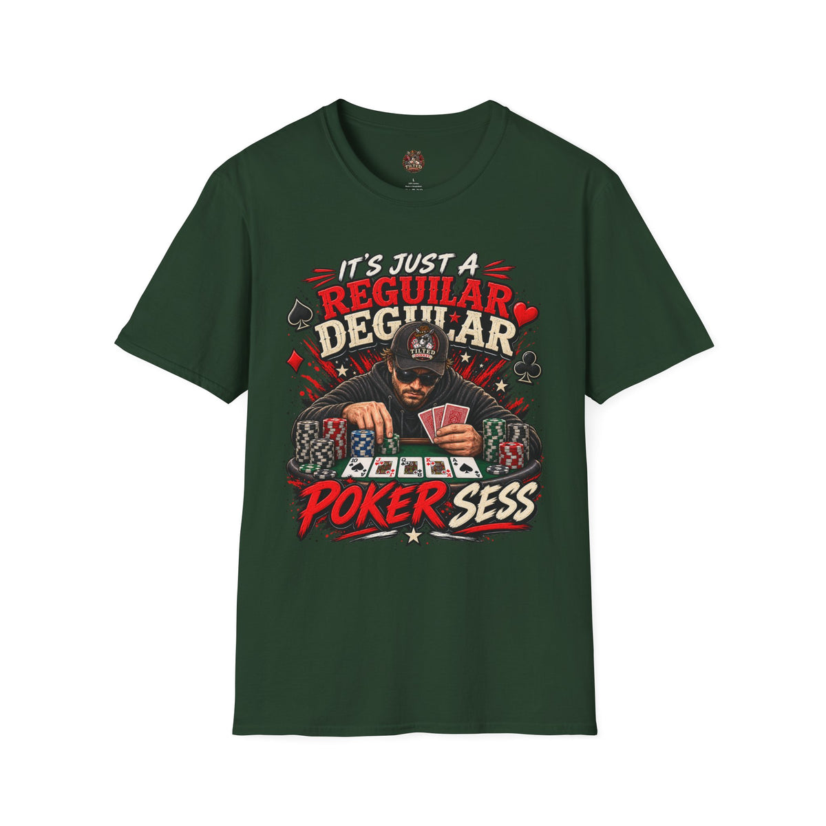 Poker T-Shirt — "It's Just a Regular Dealer" Graphic Tee