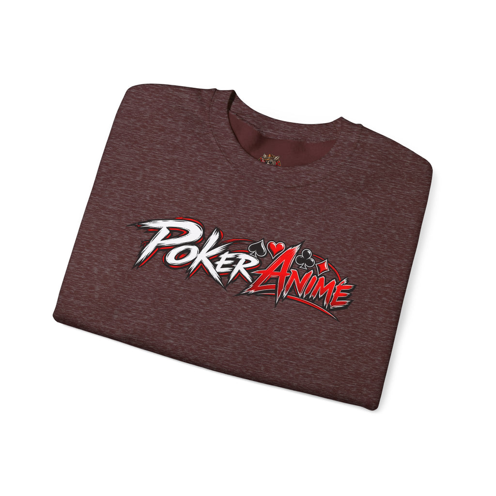 Poker Anime Crewneck Sweatshirt — "Play the Player, Not Your Cards" Graphic