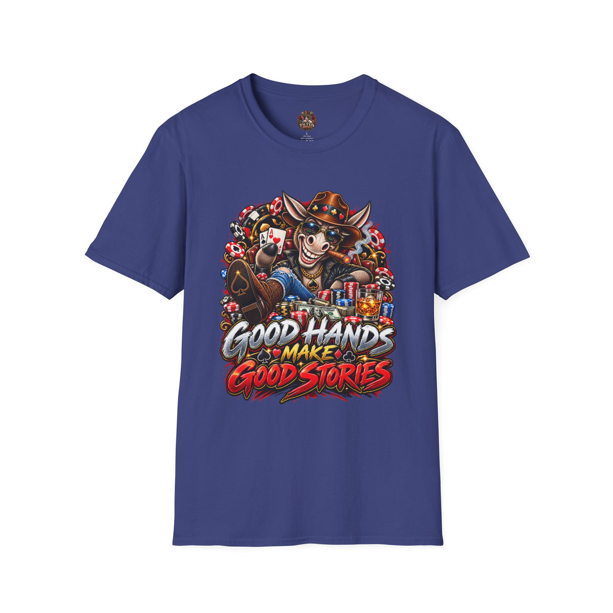 "Good Hands Make Good Stories" Poker Donkey Graphic Tee