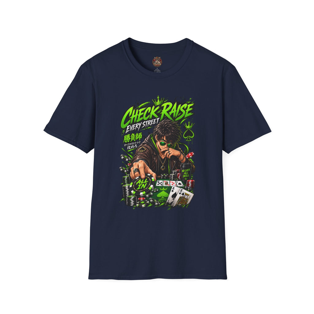 Anime Check Raise Poker Player T-Shirt