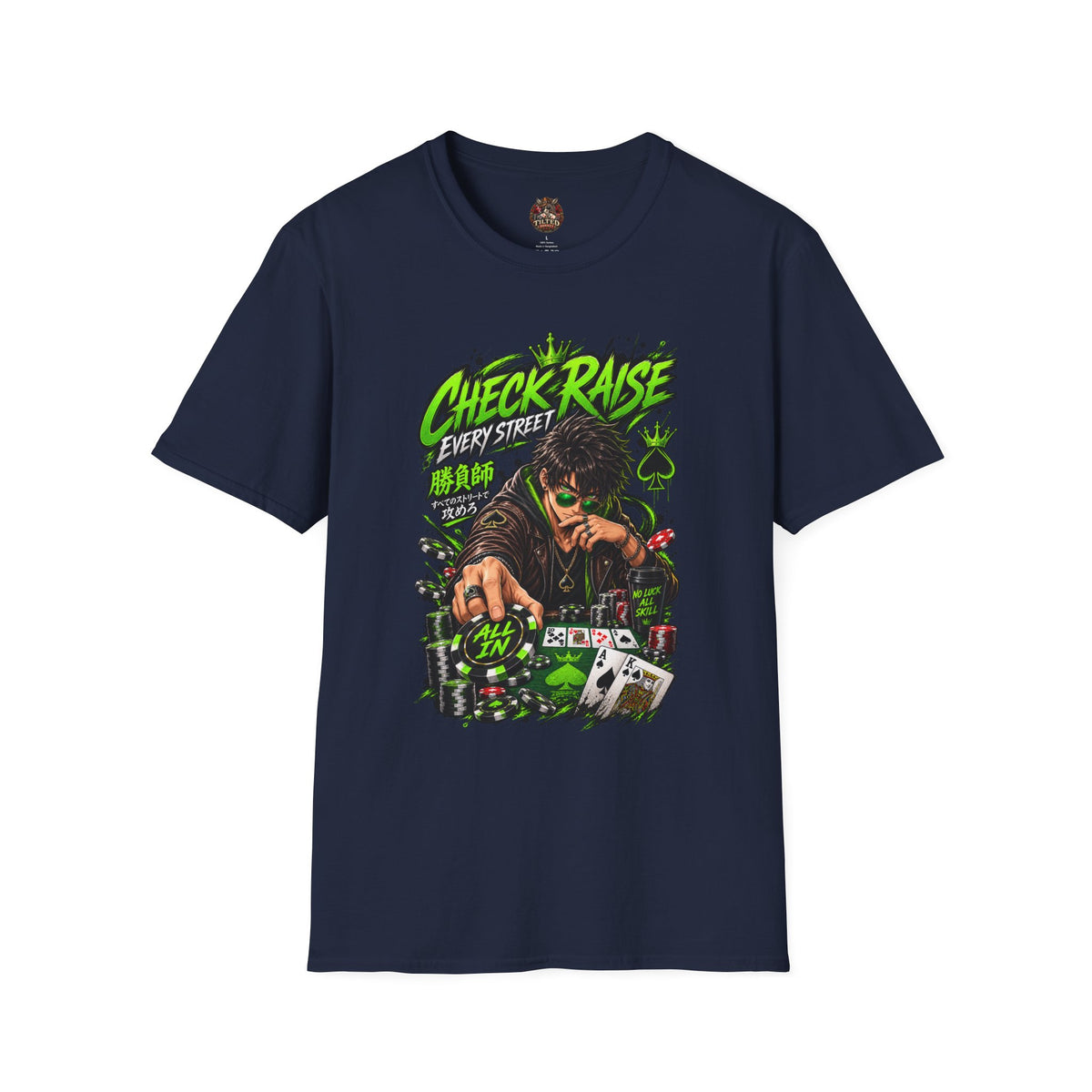 Anime Check Raise Poker Player T-Shirt