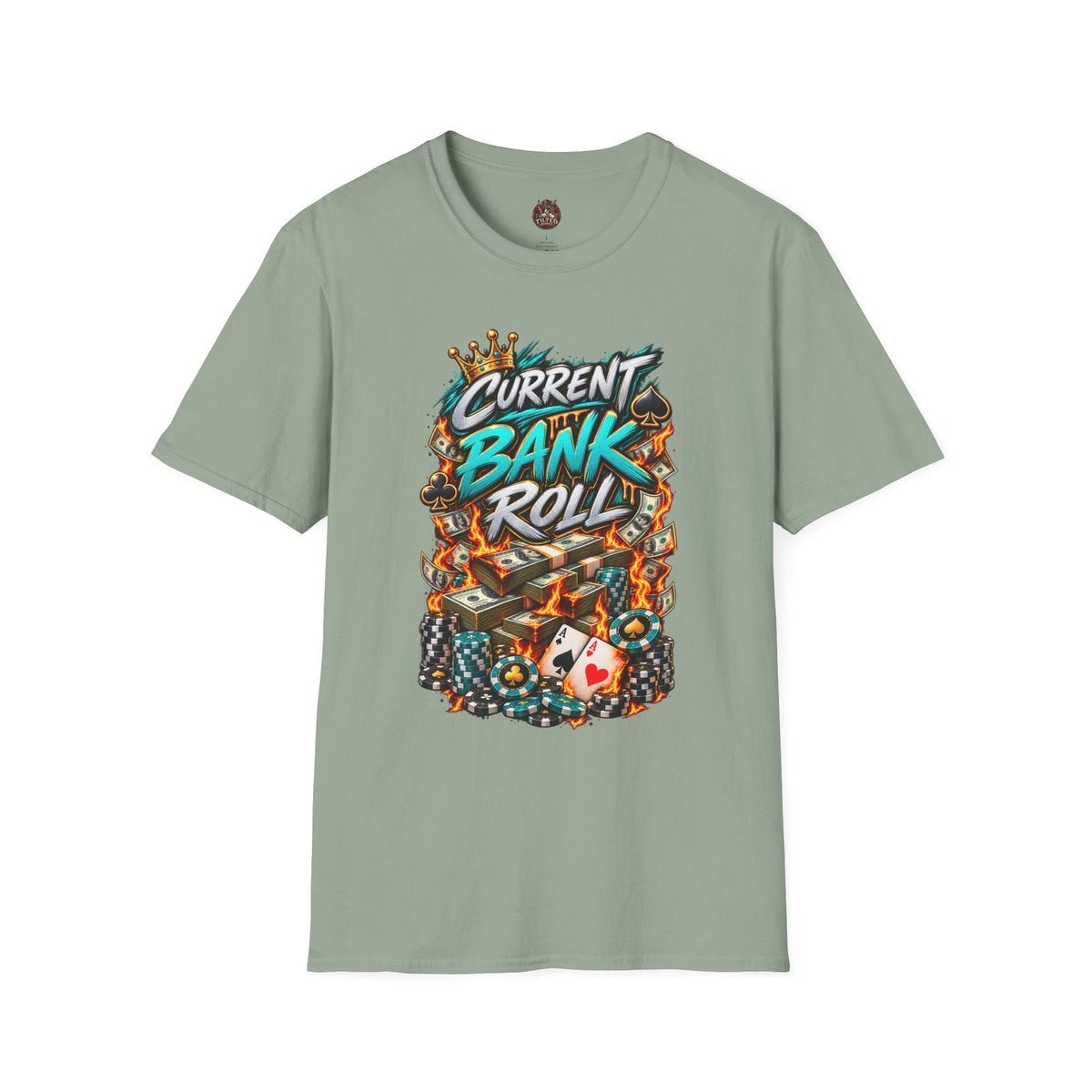 Bank Roll Graphic Poker T‑Shirt