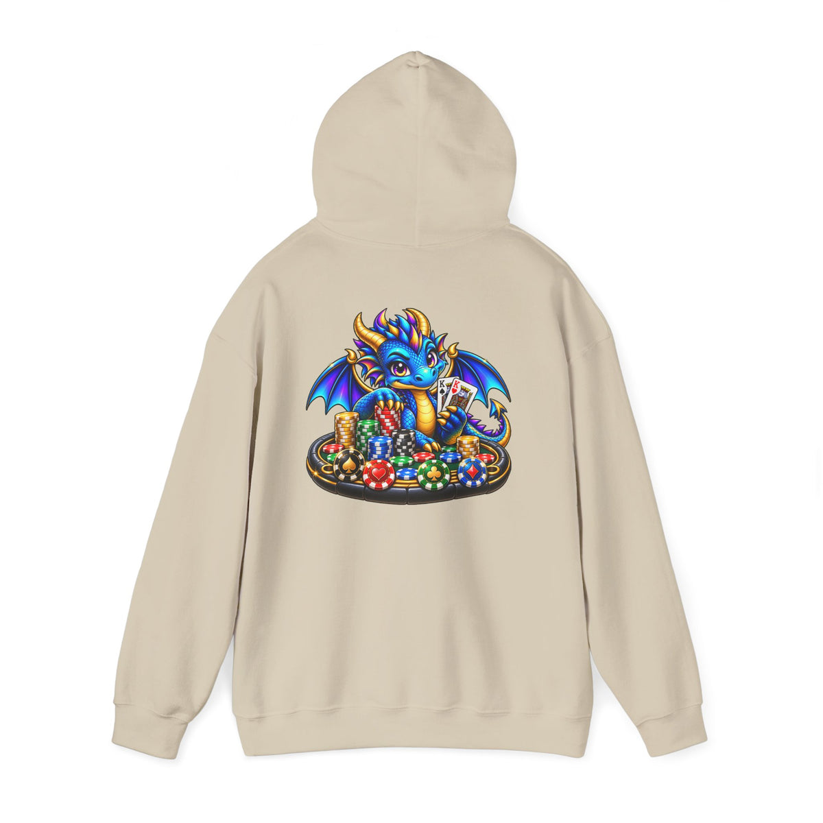 My Lucky Dragon Hoodie — Cute Blue Dragon Poker Graphic
