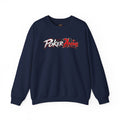 Poker Anime Crewneck Sweatshirt — "Play the Player, Not Your Cards" Graphic