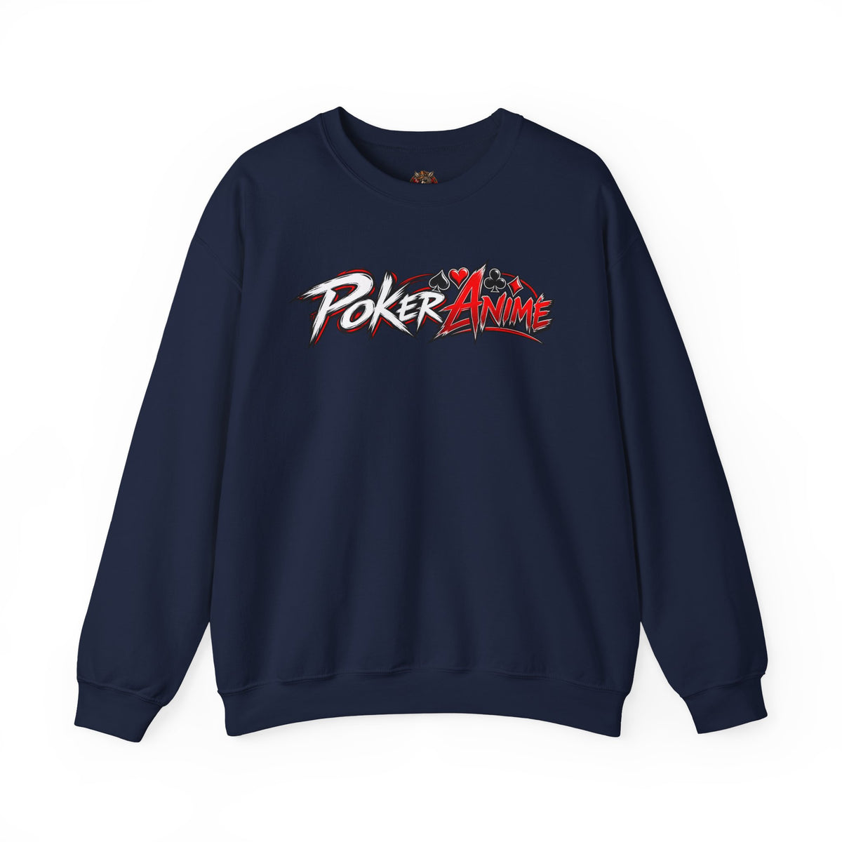 Poker Anime Crewneck Sweatshirt — "Play the Player, Not Your Cards" Graphic