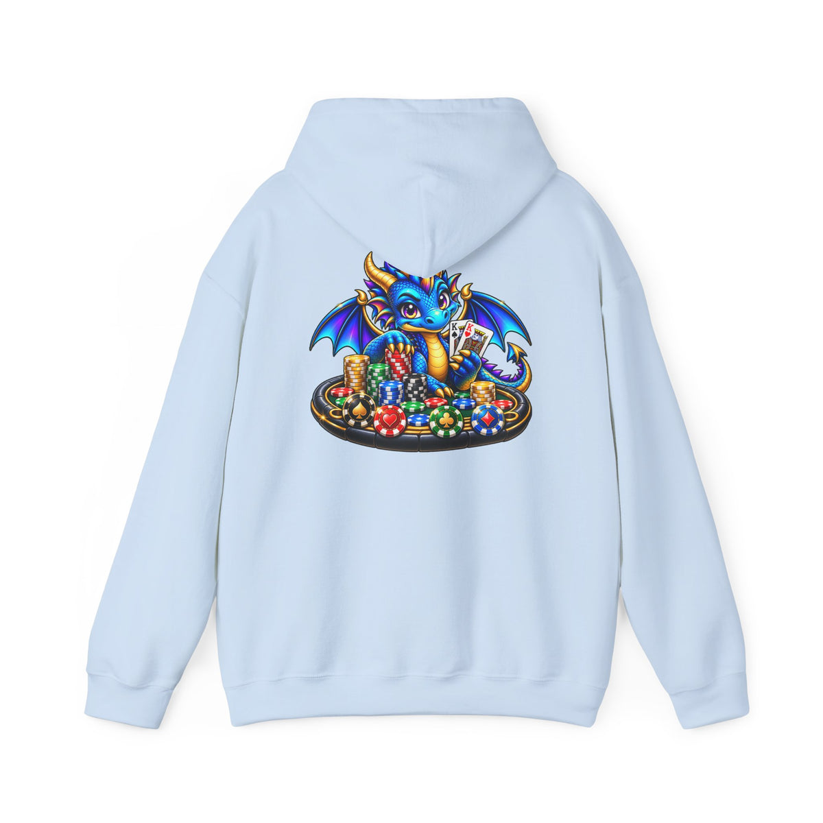 My Lucky Dragon Hoodie — Cute Blue Dragon Poker Graphic
