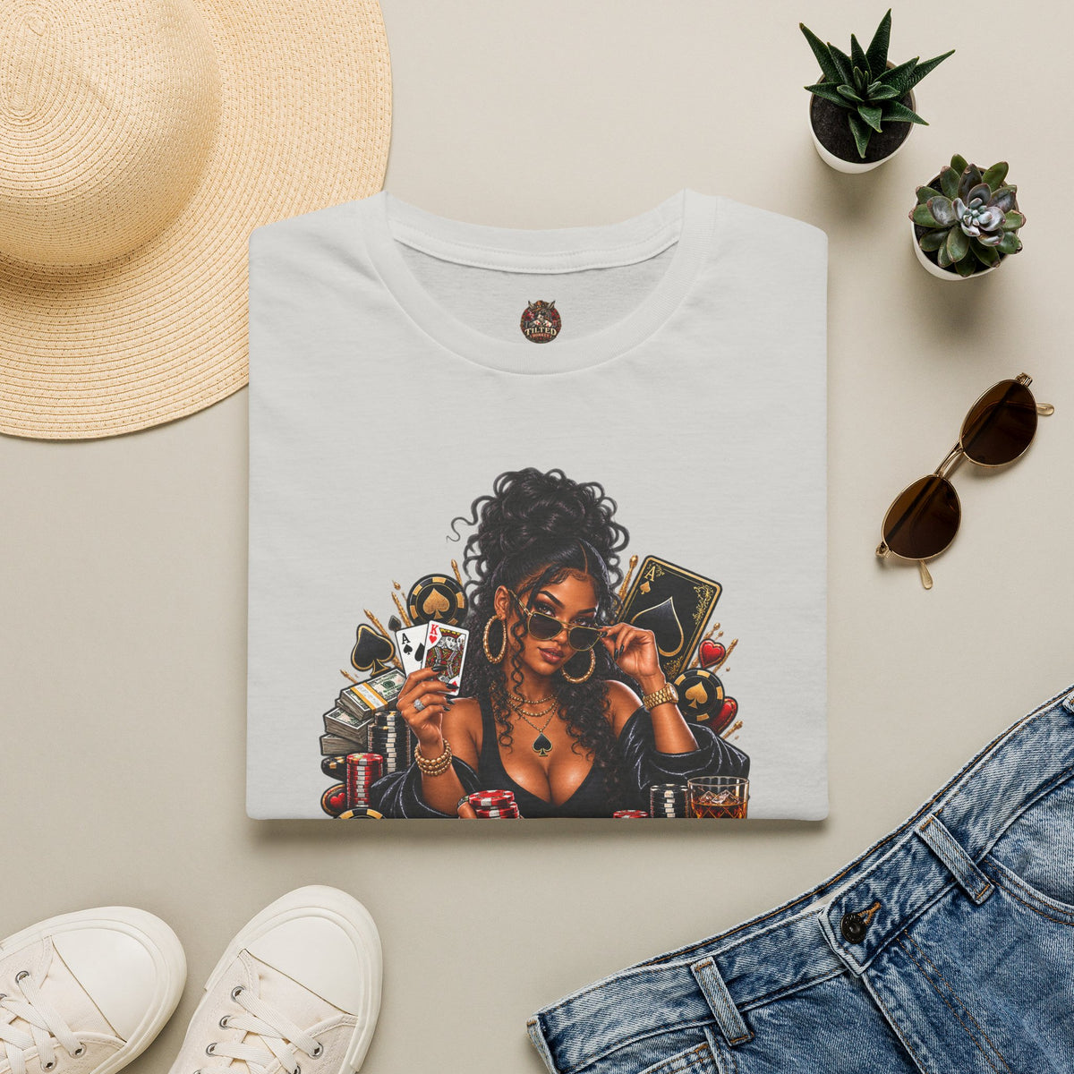 Poker Queen— "I Check Raise Be Careful" Graphic Tee