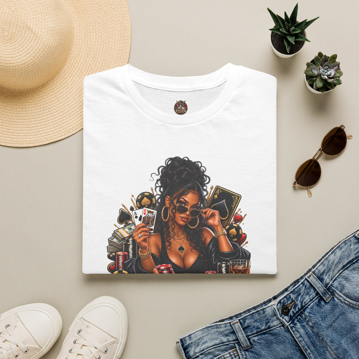 Poker Queen— "I Check Raise Be Careful" Graphic Tee