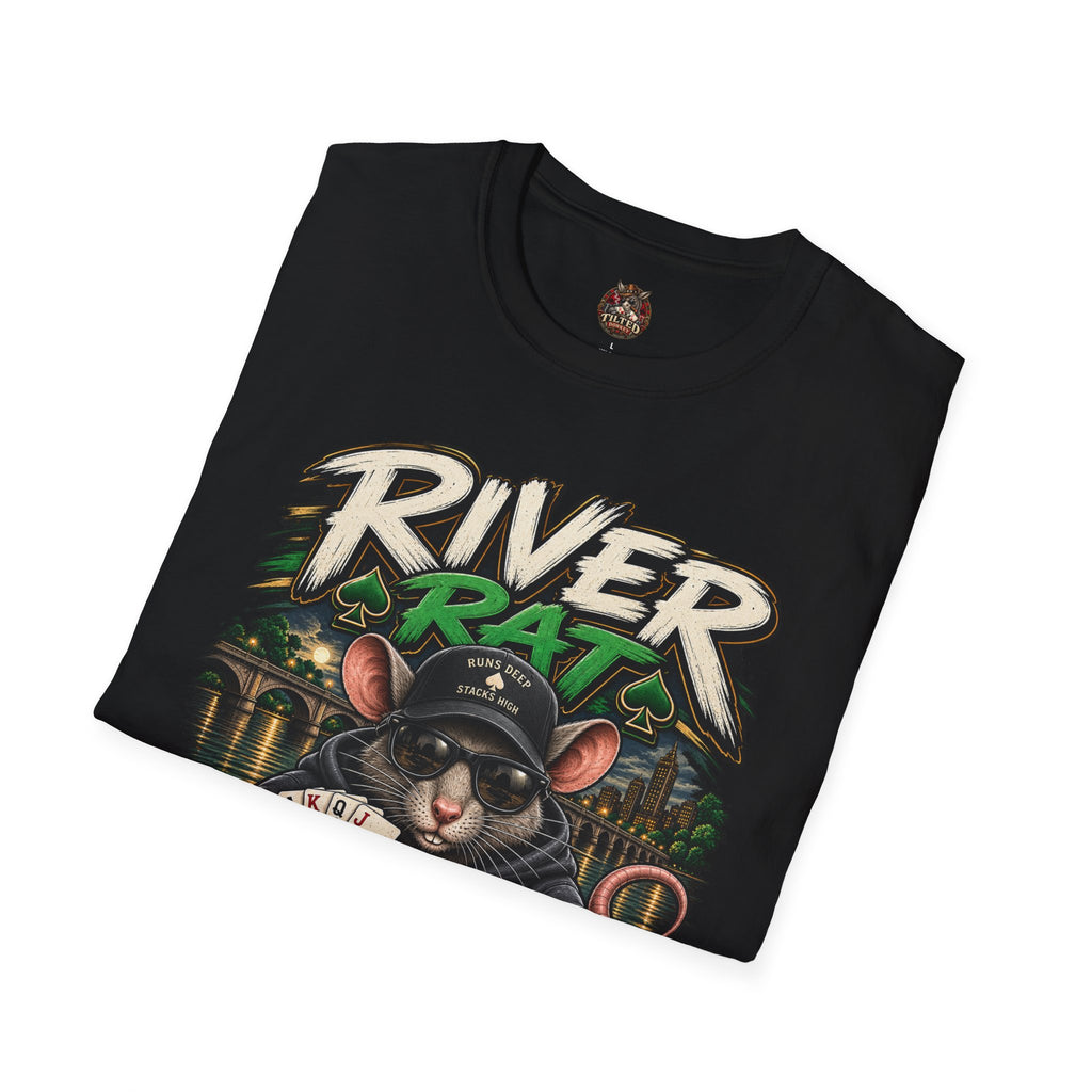 River Rat T-Shirt — 'River Rat' Graphic Tee with Playing Cards (Read It. Feel It. Take It.)