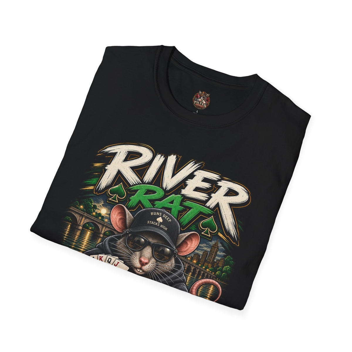 River Rat T-Shirt — 'River Rat' Graphic Tee with Playing Cards (Read It. Feel It. Take It.)