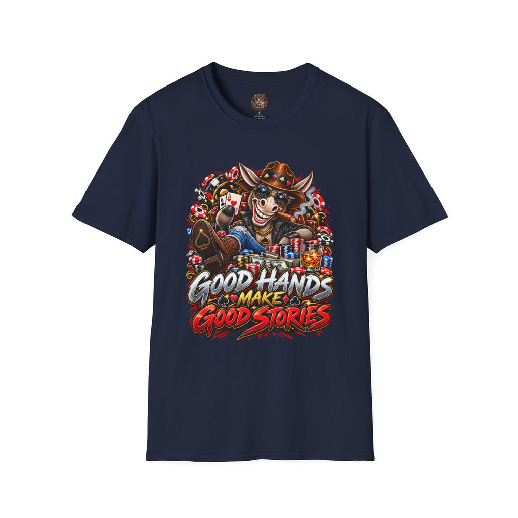"Good Hands Make Good Stories" Poker Donkey Graphic Tee