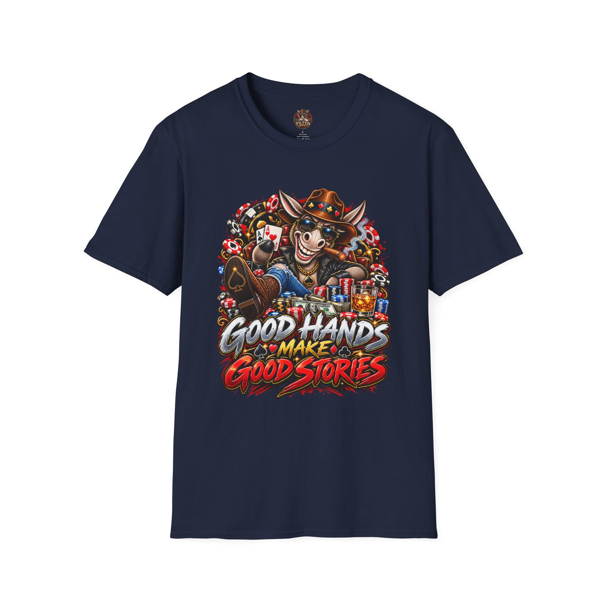 "Good Hands Make Good Stories" Poker Donkey Graphic Tee