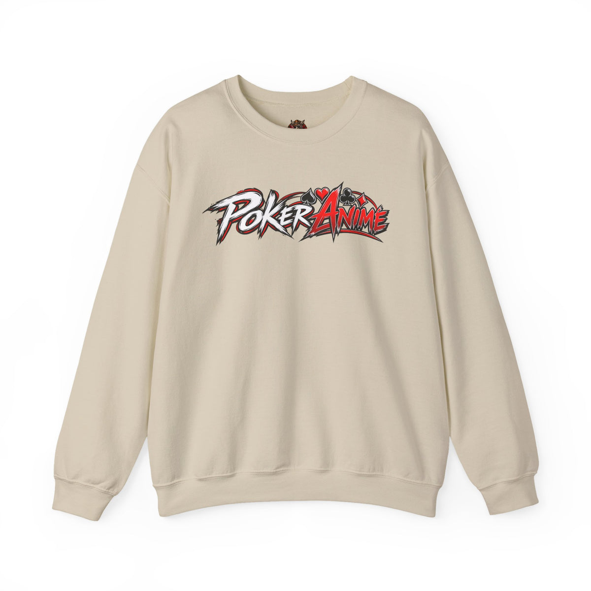 Poker Anime Crewneck Sweatshirt — "Play the Player, Not Your Cards" Graphic