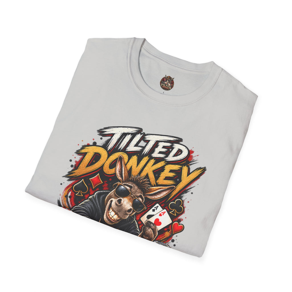 Tilted Donkey Poker T-Shirt — Funny Card Gambling Tee