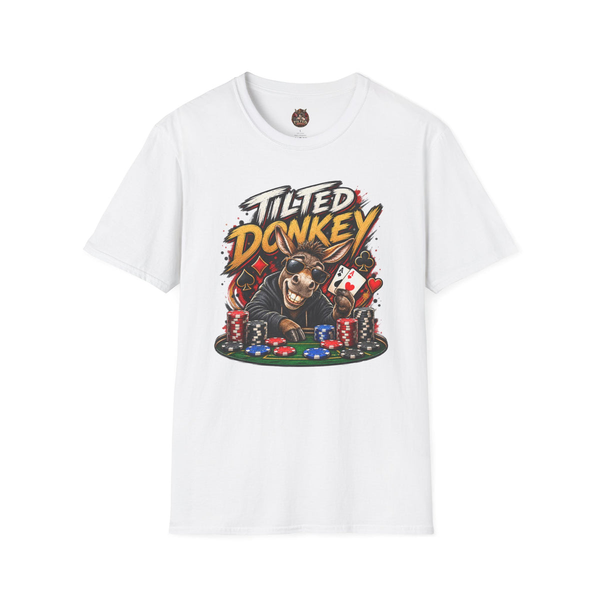 Tilted Donkey Poker T-Shirt — Funny Card Gambling Tee