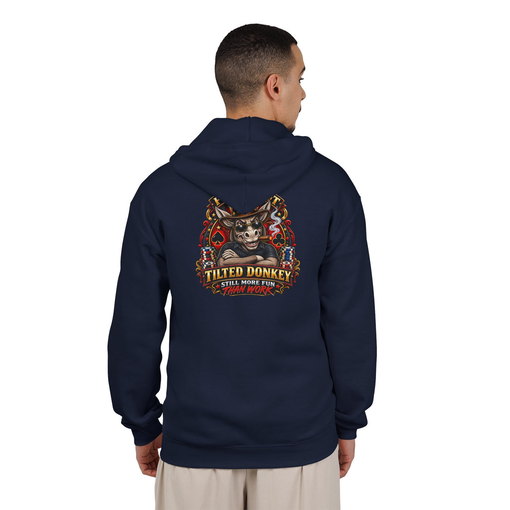 Unisex Heavy Blend™ Brand Label Poker Full Zip Hooded Sweatshirt