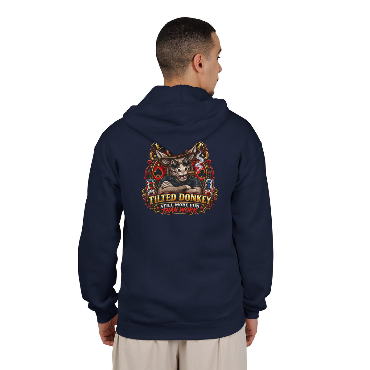 Unisex Heavy Blend™ Brand Label Poker Full Zip Hooded Sweatshirt
