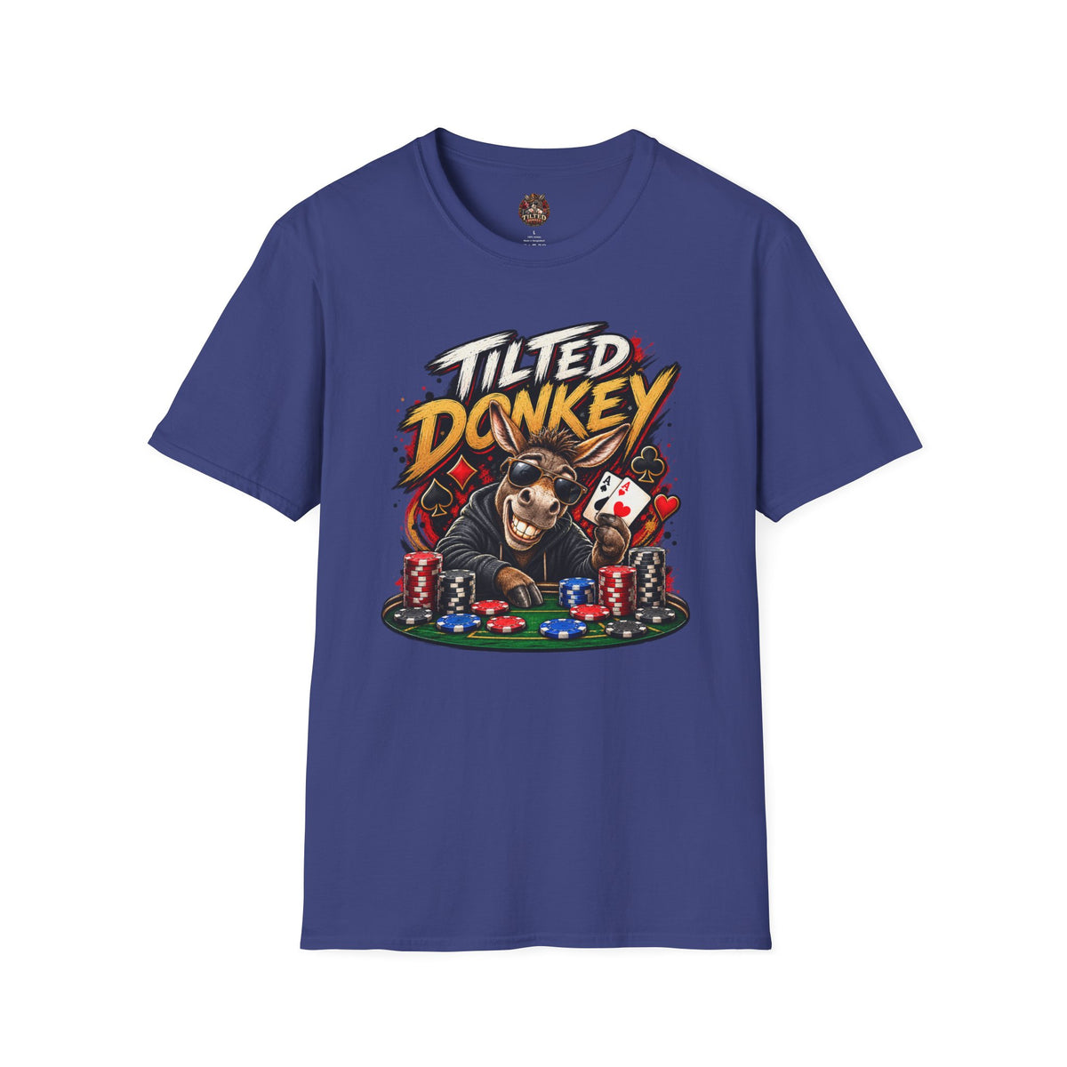 Tilted Donkey Poker T-Shirt — Funny Card Gambling Tee