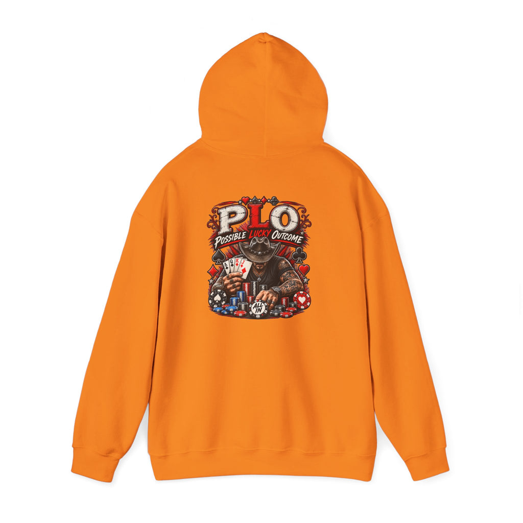 P.L.O. Pot-Limit Omaha Graphic Hooded Sweatshirt-"Professional Luck Observer"